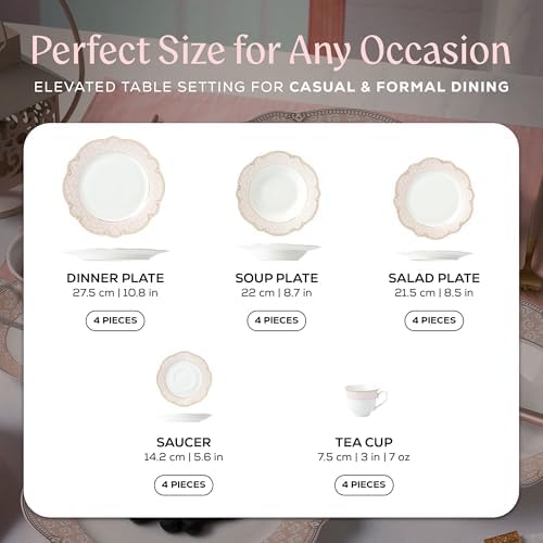 Joseph Sedgh Collection Sandra Bone China Dinnerware Set, 20-Piece - Image 5