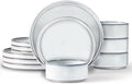 LIANYU 12 Piece Dinnerware Dishes Sets for 4, Stoneware Plates and Bowls by LIANYU