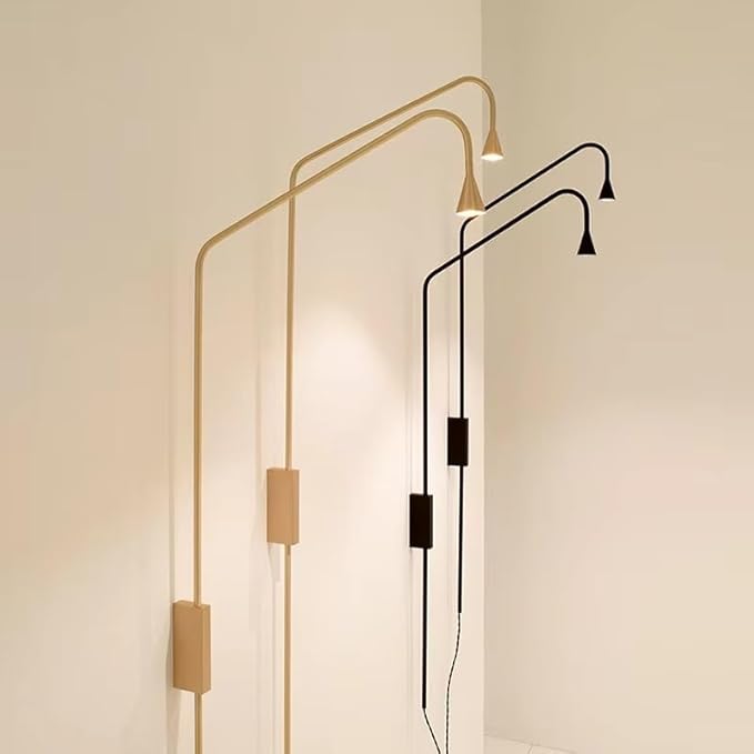Modern Iron Aluminum LED Decor Home Wall Lamp Black Golden Bedroom Foyer Dining Room Lighting Fixtures