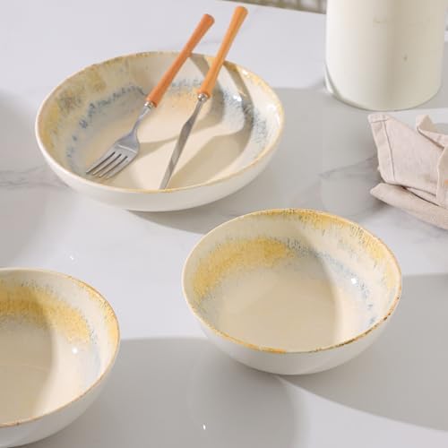 DOMICREVERY Ceramic Dinnerware Sets for 4, 16 pcs Plates and Bowls Sets - Image 4