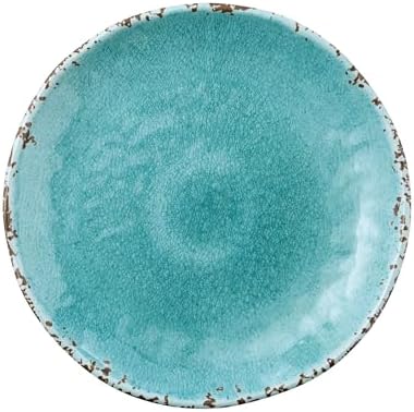 UP Crackle Melamine Round Dessert Plates, Small Serving Plates, for Appetizer, Snacks, and Side Dishes, Turquoise, 6 Inch, Set of 4 - Image 4