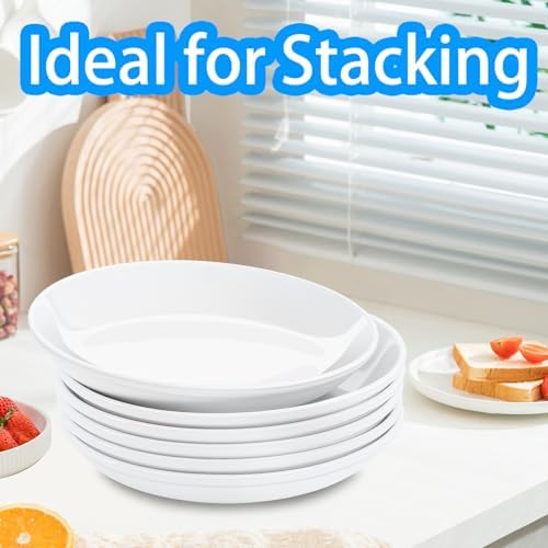 Ceramic Dessert Plates, 6 PCS, White, 7 Inch, Round - Image 5