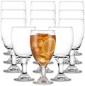 Libbey Classic Glass Goblets Set of 12, Stemmed Water & Tea Glasses by Libbey