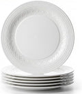 Bone China Salad Plates Set of 6, 8 Inch White Dessert Plates by OniAnt