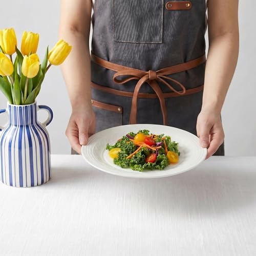 Bone China Salad Plates Set of 6, 8 Inch White Dessert Plates - Image 6