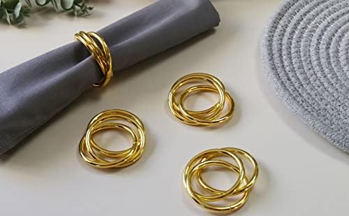 Napkin Rings Set of 8,Gold Napkin Ring Holders for Spring,Wedding,Easter, Birthday,Valentine,Holiday, Hotel, Dinner Party,Christmas and Table - Image 3