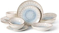 DOMICREVERY Ceramic Plates and Bowls Sets, 16 pcs Dinnerware sets for 4 by Unknown