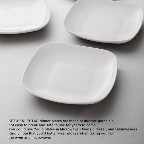 Ceramic Square Dinner Plates,9 Inch Square Serving Plate for Steak, Pasta, Salad, Snacks, Dessert, Appetizer Plates-Set of 4 - Image 6