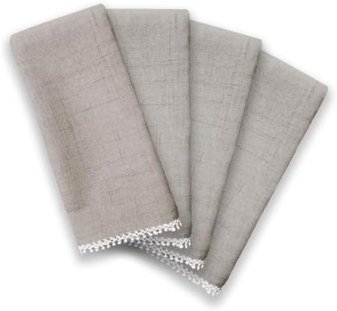 Lenox French Perle Solid Napkins, Set of 4, Dove - 19" W x 19" L by Lenox
