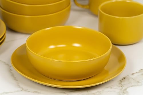 10 Strawberry Street Wazee Matte Coupe Dinnerware, Bowl, Yellow, Set of 6 - Image 6