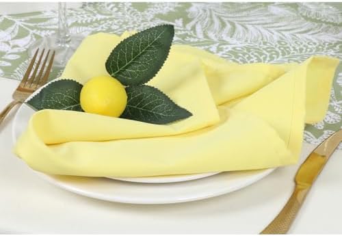 Bright Yellow Cloth Napkins,Set of 8,Washable,Wrinkless,Absorbent(Lemon) - Image 4