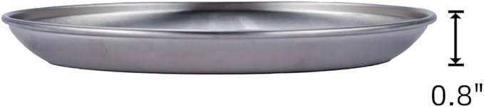SHENGOCASE 4-Pack 7.3" Extra Wide Oval Shallow Cat Food Bowls Dish, Cute 304 Stainless Steel Anti Whisker Fatigue Plate,Whisker Friendly & Relief Plate for Big Cats (Without Mat)