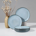 HaWare Stoneware Salad Plates Set of 6, 7.9” Heavy Duty Ceramic Plates, Reactive Glaze Dinnerware for Home Restaurant, Chip and Scratch Resistant, Microwave and Dishwasher Safe, Reactive Foggy Blue by HaWare