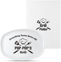 R HORSE Melamine Grill Platter Gift, BBQ White Oval Serving Tray Plate by RHORSE
