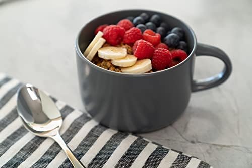 10 Strawberry Street Wazee Matte 4.75"/22 oz Oversized Mug, Set of 6, Charcoal Gray - Image 4