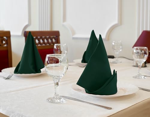 Utopia Kitchen Cotton Blend Hunter Green Cloth Napkins [12 Pack,18x18 Inch] - Image 2