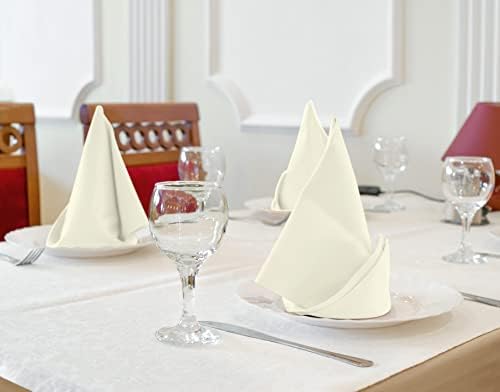 Utopia Kitchen Cotton Blend Ivory Cloth Napkins [12 Pack, 18x18 Inch] - Image 2