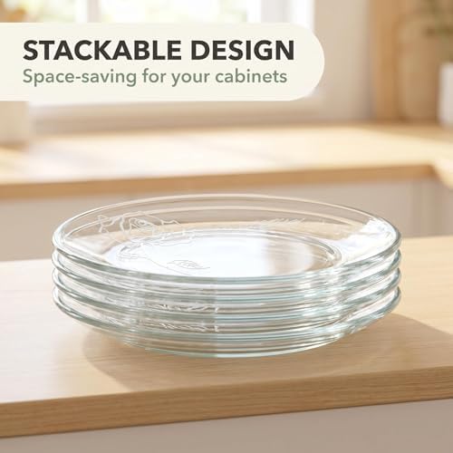 Tempered Glass Plates Set of 4, 8 Inch Appetizer Dessert Plates - Image 6