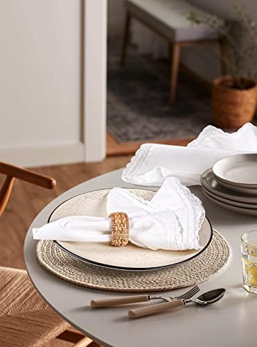 The Beer Valley Set of 12 Flax Lace Cloth Napkins 20x20 Inch - White - Image 3