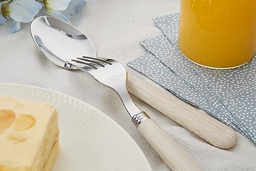 ANNOVA Silverware Set Stainless Steel Colorful Tableware Kitchen Flatware Set Utensils, Includes Dinner Knives, Forks, Spoons, Salad Forks & Dessert Spoons (Wood, 20 Pieces) - Image 5