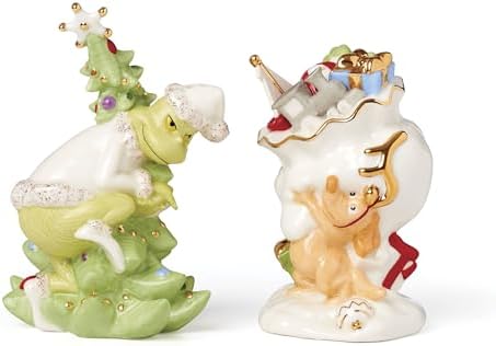 Lenox Merry Grinchmas Porcelain Christmas Salt and Pepper Shaker Set by Lenox