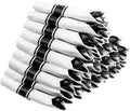 Supernal 60 Pack Pre Rolled Black Plastic Silverware with Napkins Set by supernal