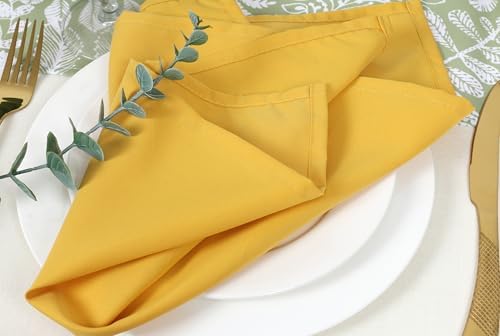 Yellow Cloth Napkins Set of 8,Size 18x18 inch Napkins Made of 100% Microfibre.Washable Cloth Napkins,Easy to Fold,Iron Free,Dinner Napkins for Restaurant Family use, Parties. (Mustard) - Image 4