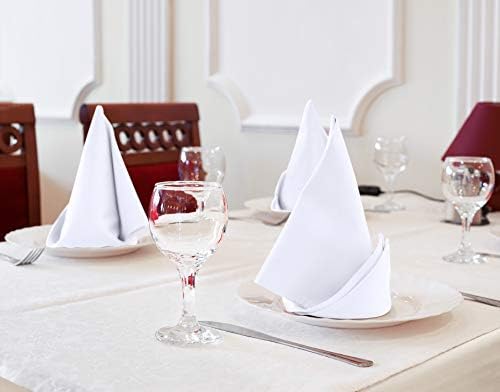 Utopia Kitchen Cotton Blend White Cloth Napkins [12 Pack, 18x18 Inch] - Image 2