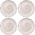 UP Crackle Melamine Round Dessert Plates, Small Serving Plates, for Appetizer, Snacks, and Side Dishes, Cream, 6 Inch, Set of 4 by UPware