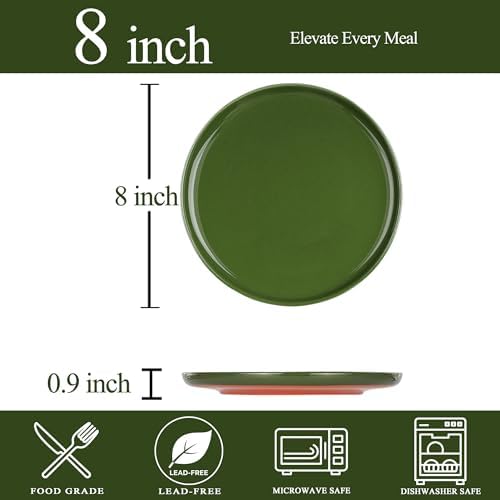 8-Inch Salad Plates, Set of 4, Forest Glaze Green - Image 2