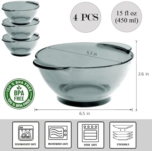 STP GOODS Glass Dinner Plates Set of 4 – Borosilicate Salad & Soup Plates, Transparent Glass Serving Plates for Pasta, Bread, Dessert & Appetizers, Dishwasher Safe Tableware - Image 2