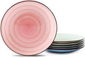 Selamica Ceramic 10 inch Dinner Plates, Large Dessert Salad Plates, Porcelain Serving Plate for Appetizer, Pancakes, Steak, Set of 6, Black Speckles, Gradient Color by Selamica