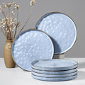 HaWare Stoneware Dinner Plates Set of 6, 10" Heavy Duty Ceramic Plate, Reactive Glaze Ripple Dinnerware for Home Restaurant, Chip and Scratch Resistant, Microwave and Dishwasher Safe, Reactive Blue by HaWare