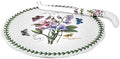 Portmeirion Botanic Garden 9-Inch Cheese Plate & 8-Inch Pronged Knife, Sweet Pea Motif - Durable Porcelain Tableware & Stainless Steel Flatware, Dishwasher Safe - Farmhouse Dinnerware Made in England by Portmeirion