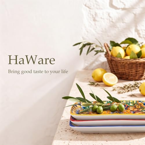 HaWare Boho 8.5 Inch Rectangular Salad Plates Set of 4 - Image 7