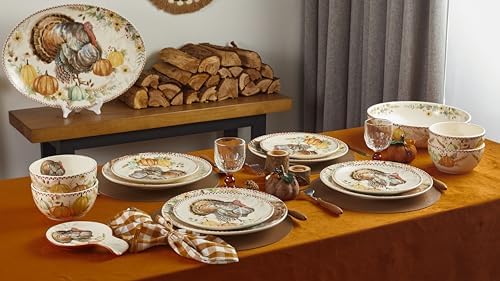 Bico Blessing Season Salad Plates Set of 4, 8.75 Inch Ceramic Dessert Plates for Salad, Appetizer, Side Dishes, Microwave and Dishwasher Safe, Gift for Housewarming and Thanksgiving - Image 3