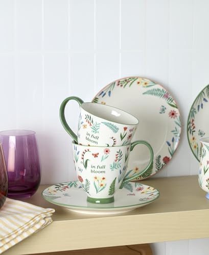 Oneida First Blooms Green Porcelain Mug Set for 2, 12oz - Image 2