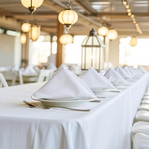FOLINS&HOME White Cloth Napkins Set of 4, Decorative 17x17 Inch Napkins - Image 6