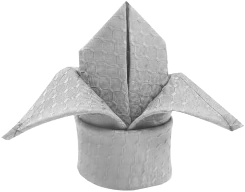 EHouseHome Jacquard Dinner Napkins, Set of 12, 17 x 17, Silver Grey - Image 3