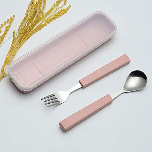 VANRA 2-Piece Children Flatware Set 18/10 Stainless Steel Child Tableware Set Silver Cutlery Set Silverware Dinner Utensils Spoon Fork Set with Travel Case for Kids (Chrome Finished) (Pink) - Image 3