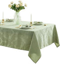 Newbridge Barcelona Damask Fabric Tablecloth, 60 x 120 Inch Rectangle, Sage Green – No Iron, Soil Resistant Table Cover for Dining, Parties and Holidays by HomeBargainsPlus