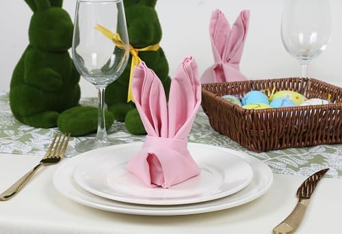 Blush Pink Cloth Napkins Set of 8,Size 18x18 inch,Washable Cloth Napkins,Made of 100% Microfibre.Table Decorations for Spring and Easter.Dinner Napkins for Restaurant, Family use, Parties. (Pink) - Image 5