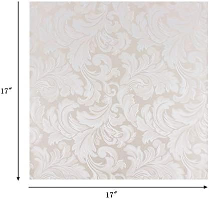 EHouseHome Damask Jacquard Cloth Napkins Waterproof Spillproof Polyester Fabric Napkins Beige, Set of 12, 17 x 17 Inch (Pack of 2) - Image 5