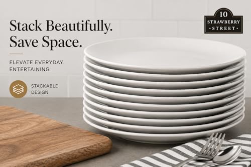 10 Strawberry Street 10.5" Catering Coupe Dinner Plate, Set of 12,White - Image 4