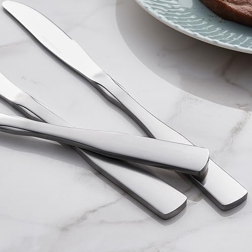 Dinner Knives, Stainless Steel 8.7" Heavy Duty Table Knife Silverware, Metal Cutlery Set, 6-Piece - Image 5