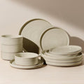 Stoneware Dinnerware Sets, Plates, Bowls, Dishes Set for 4 by FamiwarePremium