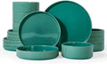 Famiware Star Stoneware Dinnerware Sets with Pasta Bowls, 16pc Dishes for 4 by Famiware