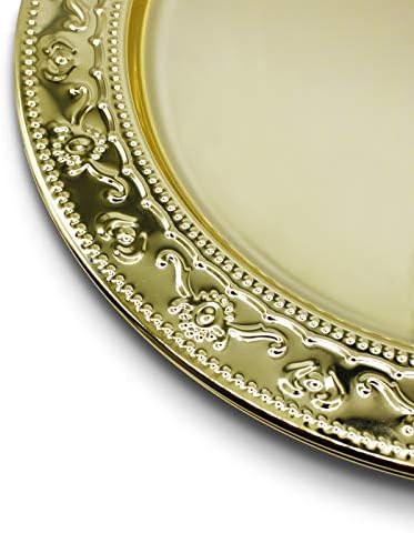 Brightalk 13-Inch Stainless Steel Charger Plates, 6Pcs Gold Dinner Plate Chargers Round Server Ware - Image 6