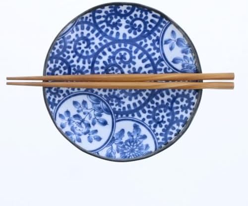 EAST table Japanese Style Porcelain Plates Set of 6, Blue Pattern - 6.5 Inch Dessert Plates for Appetizer Salad Dishes - Microwave/Dishwasher/Freezer Safe, Made in Japan - Image 5