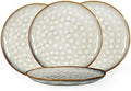 Henten Home Ceramic Dinner Plate Set, 11 Inch Porcelain Pizza, Pasta, Salad Plates, Irregular Shape Steak Plates Set of 4, Stoneware Serving Dishes for Kitchen (White) by HentenHome